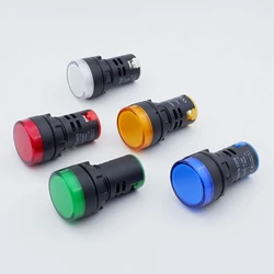 1pcs 22mm Panel Mount LED Power Indicator Pilot Signal Light Lamp 12V 24V 110V 220V 380V AD16-22DS Blue Green Red White Yellow