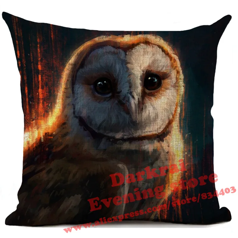 Bird Cushion Cover Macaw Owl Parrot Pillow Cover Living Room Sofa Car Decor Throw Pillows Home Decoration Pillowcase 45x45cm