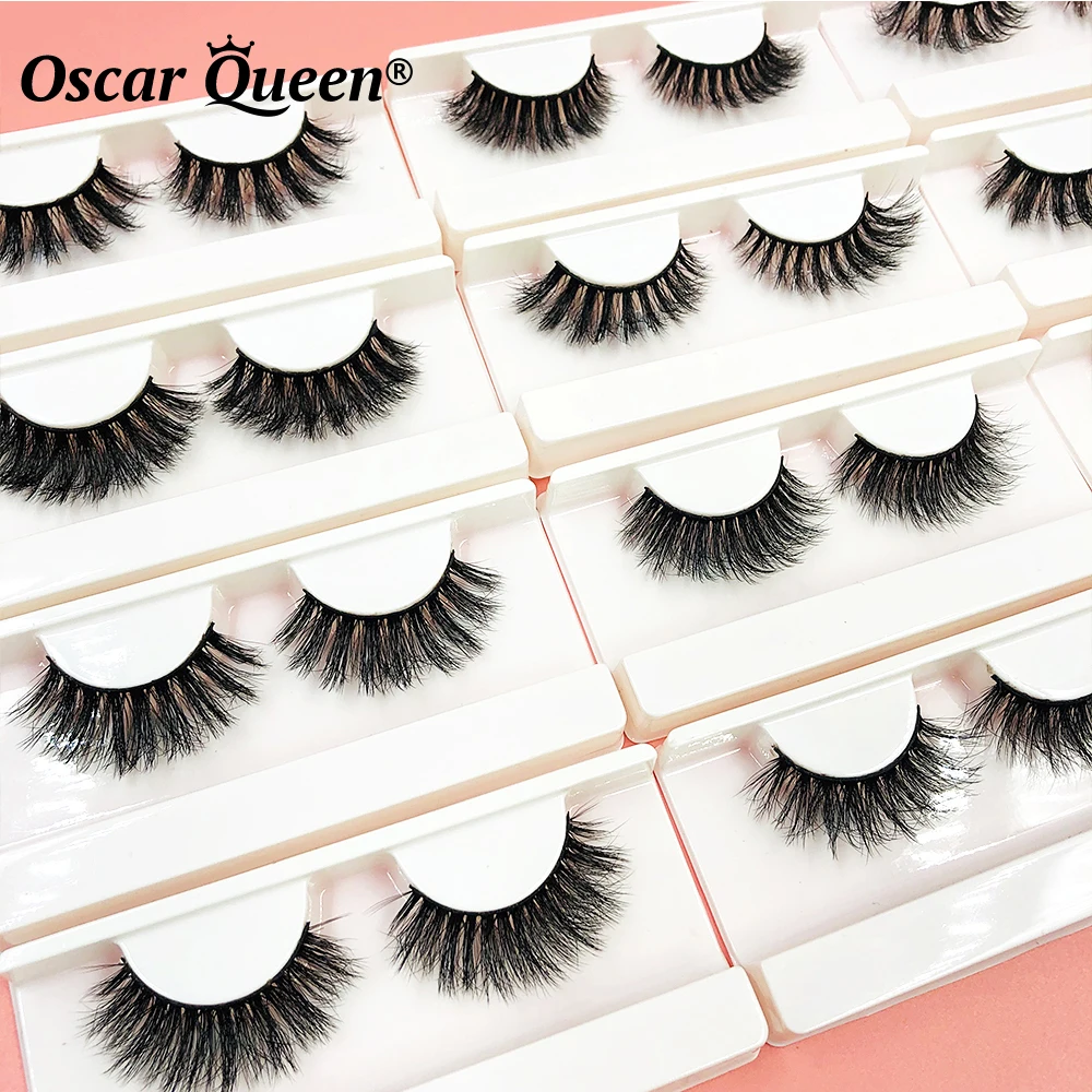 

30/50/100 Pairs 3D Mink Lashes Bulk Wholesale 5D Natural False Eyelashes Individual lash Extension Lash Box Packaging With Logo