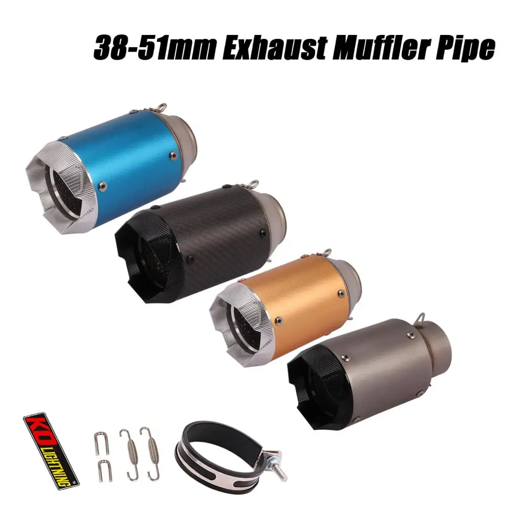 

Exhaust Muffler Pipe for 51mm 60.5mm Motorcycle Stainless Steel Carbon Fiber Silencer Titanium alloy System Removable DB Killer