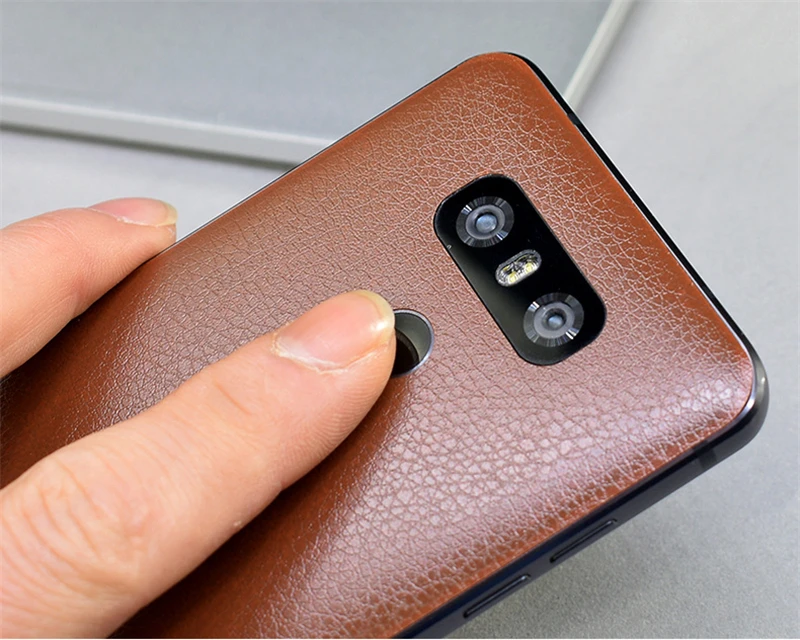 Luxury DIY Leather Skin Sticker Wrap Skin Phone Paste Film For LG G8 ThinQ G7 G6 V50 V35 V30 V40 Q Stylus+ Decal Leather Skin