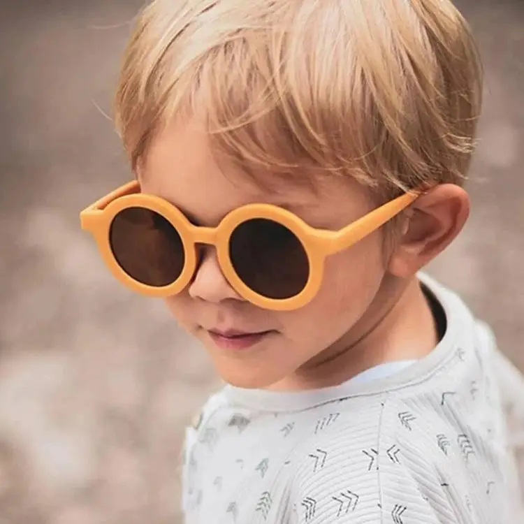 2021 New Children\'s Sunglasses Infant\'s Retro Solid Color Ultraviolet-proof Round Convenience Glasses Eyeglass For Kids