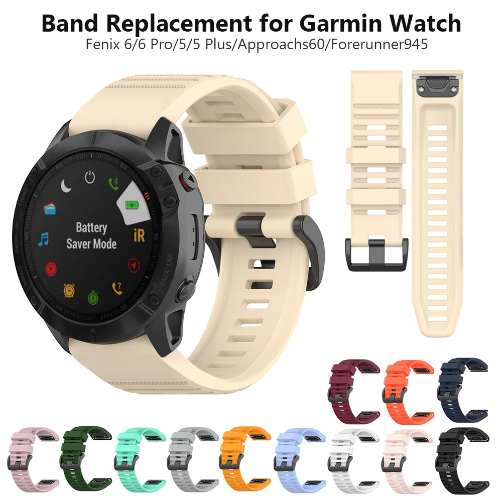 Replacement Bands for Garmin Fenix 6 Pro GPS/ Fenix 6 Sapphire Watch Strap Band Quick Fit 22mm Fenix 5 Plus Approach s60 Beige