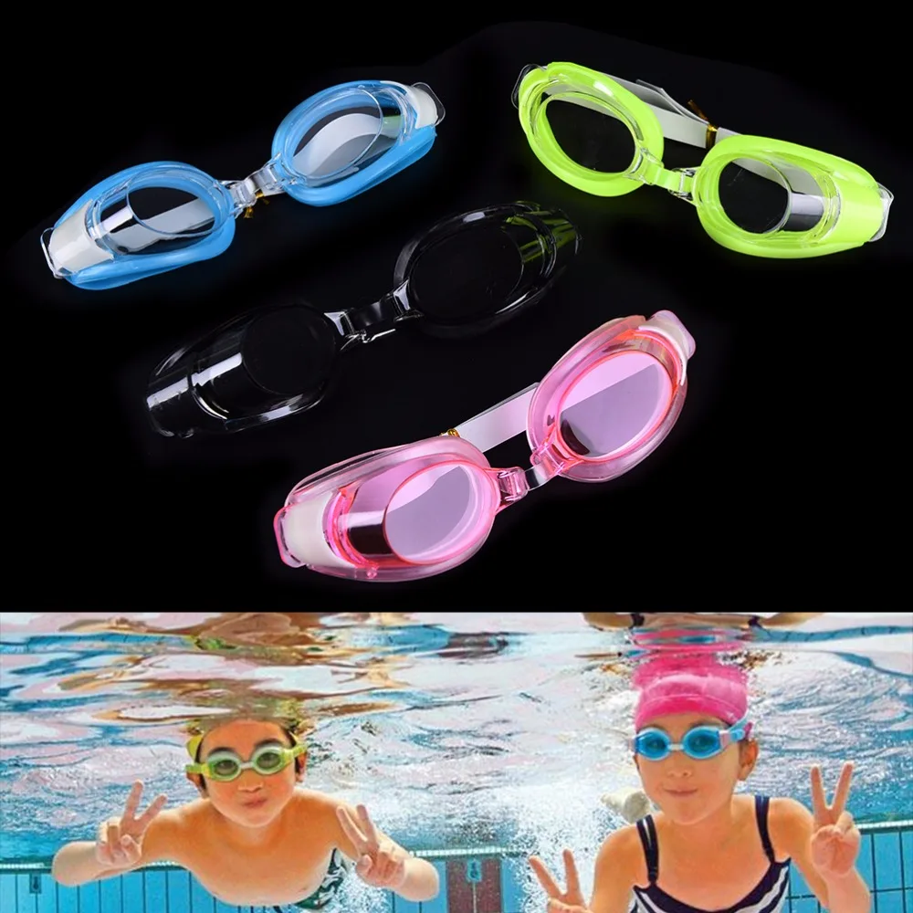 New Adjustable Children Kids Waterproof Silicone Anti Fog UV Shield Swimming Glasses Goggles Eyewear Eyeglasses