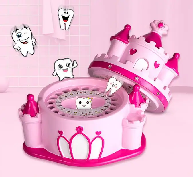 Castle Design Baby Souvenirs Teeth Storage Box Children Milk Teeth Organizer Box Resin Style Storage Box For Gift ZL229