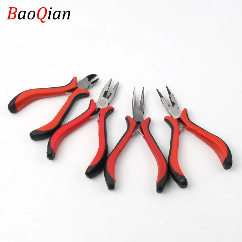 1 PCS 12 Different Styles Of Red Handle Pliers For Jewelry Maintenance DIY Creative Jewelry Accessories Tools Pliers