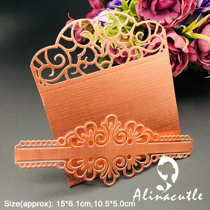 Alinacutle Metal Cutting Die Cut 2pc Vintage Lace Border Edge DIY Scrapbooking Paper Craft Handmade Card Punch Art Cut Dies