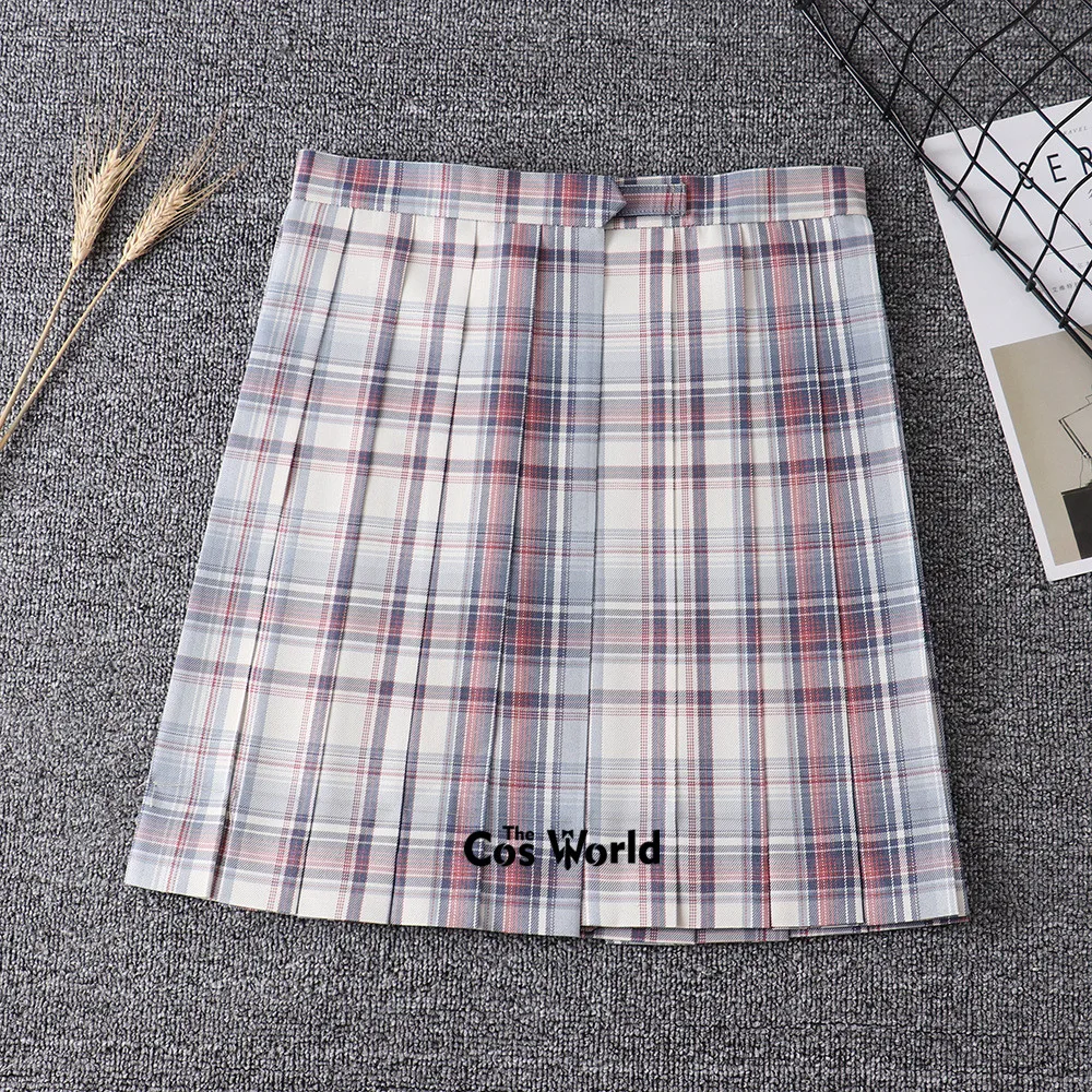 [QiuYe] Girl's Summer High Waist Pleated Skirts Plaid Skirts Women Dress For JK School Uniform Students Cloths