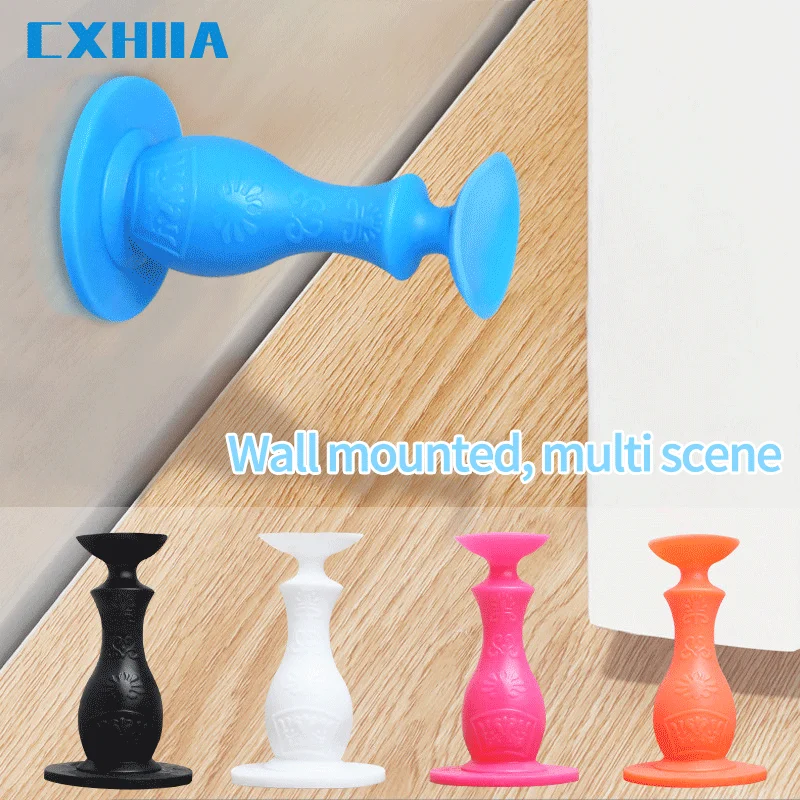 CXHIIA Silicone Door Stopper Punch-Free Wall Mounted Bathroom Toilet Anti-Collision Door Collision Bedroom Rubber