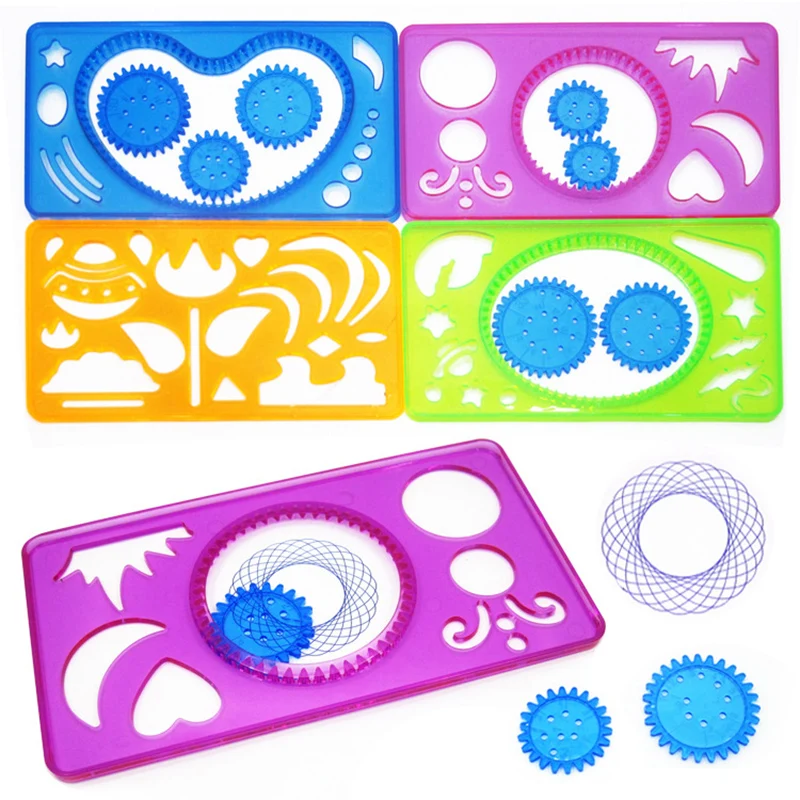 Spirograph Drawing Toys Set, Engrenagens Interligadas, Rodas, Acessórios de Pintura, Creative Educational Toy, 22Pcs