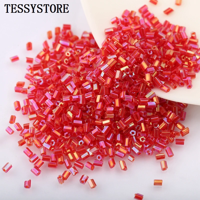 1000pcs 2x3mm Short Tube Glass Beads Austria Crystal Colorful Czech Glass Seed Spacer Beads For Jewelry Making DIY Accessories