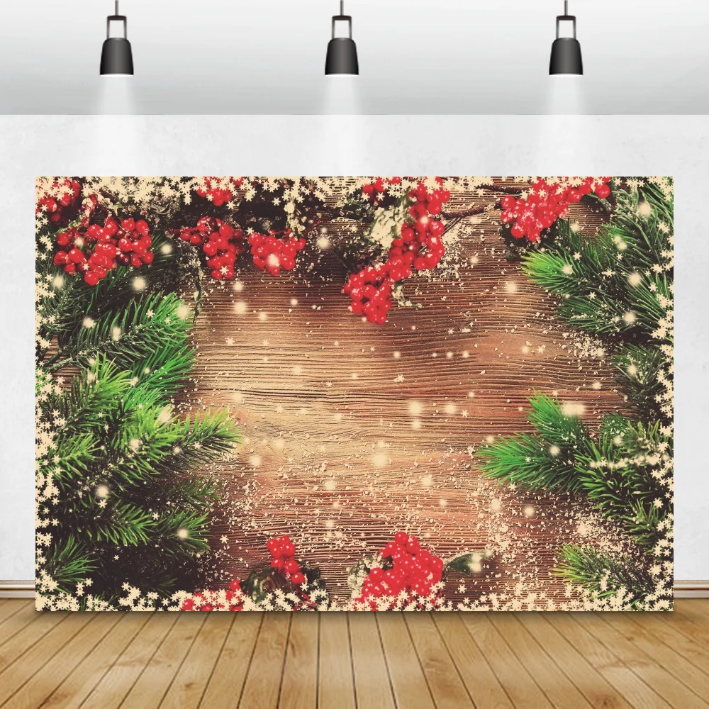 Kerst Houten Achtergrond Planken Board Grenen Bladeren Fotografie Achtergrond Kinderen Portret Familie Photocall Poster Foto Studio