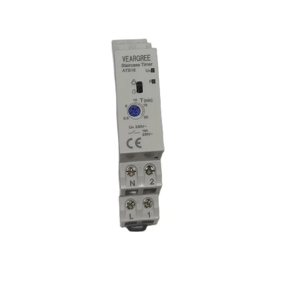 

New Type ATS18 16A 250V DIN Rail Lighting Delay Staircase Light Timer Time Switch