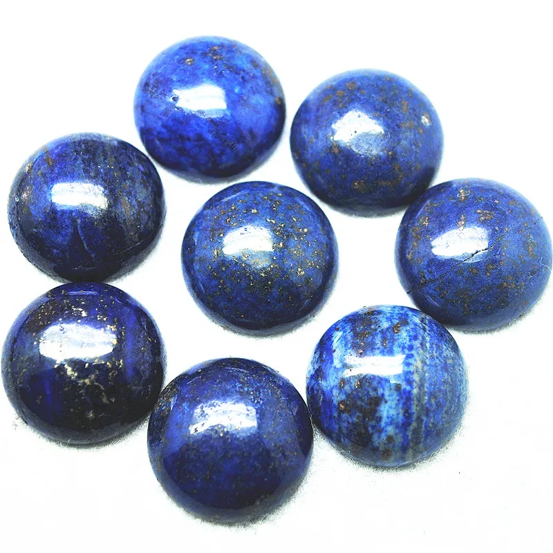 5PCS Nature Lapis Lazuli Cabochons Round Shape Size 8MM 10MM 12MM 20MM Loose Beads Accessories Top Wholesale Price Free Shipping