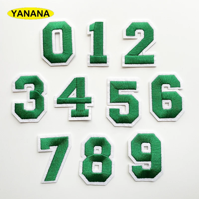 Number Embroidery Patches for T shirt Iron on Stripes Appliques Clothes Stickers Clothing Badges DIY clothing