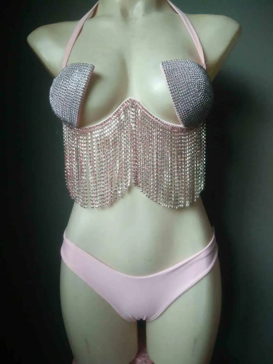 2020 venus wakacje sexy frędzle diamentowe bikini zestaw popularny łańcuch rhinestone stroje kąpielowe push up damskie kostiumy kąpielowe gorący