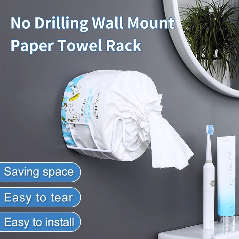 

Housekeeper on wall Washing towel rack wall wiping face cleansing towel wall hanging storage rack free punch kitchen accessories