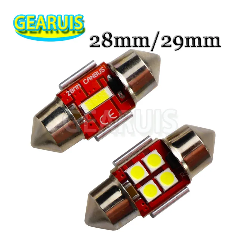 

100X c5w светодиодная лампа CANBUS C10W Festoon 28 мм 29 мм 3030 4 SMD 3030 1860 чипы 3 Вт 2,16 Вт Купольная лампа для чтения автомобиля Внутреннее освещение Белый