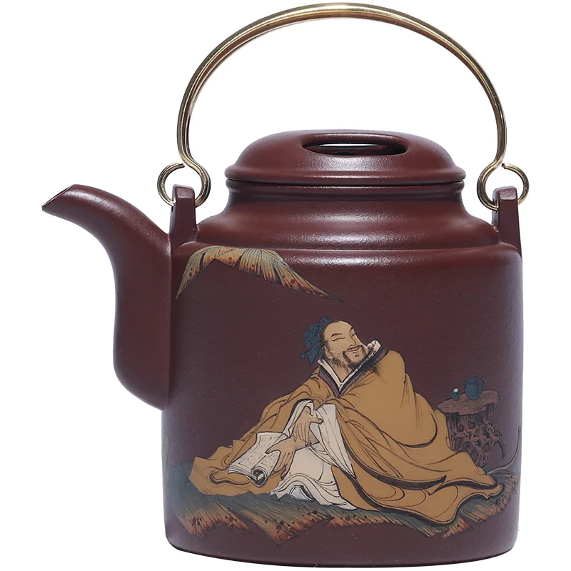 ★Yixing purple clay teapot full manual household kungfu tea set small capacity purple clay bucket