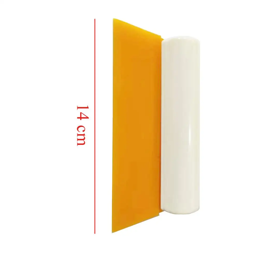 14cm Oblique Angled Yellow Rubber Turbo Scraper Soft Squeegee Vinyl Film Installing Car Paint Protection Care Equipment B27