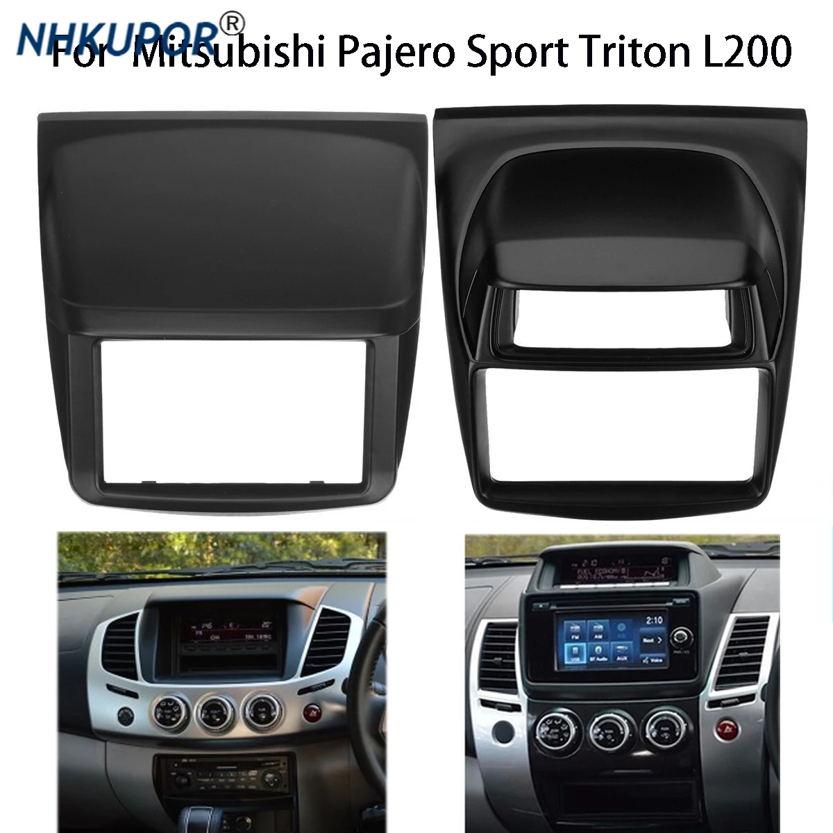 

2 Din Radio Frame For MITSUBISHI L200 Triton Pajero Sport Challenger Dash Kit Fascia Center Console Holder Refit Bezel Faceplate