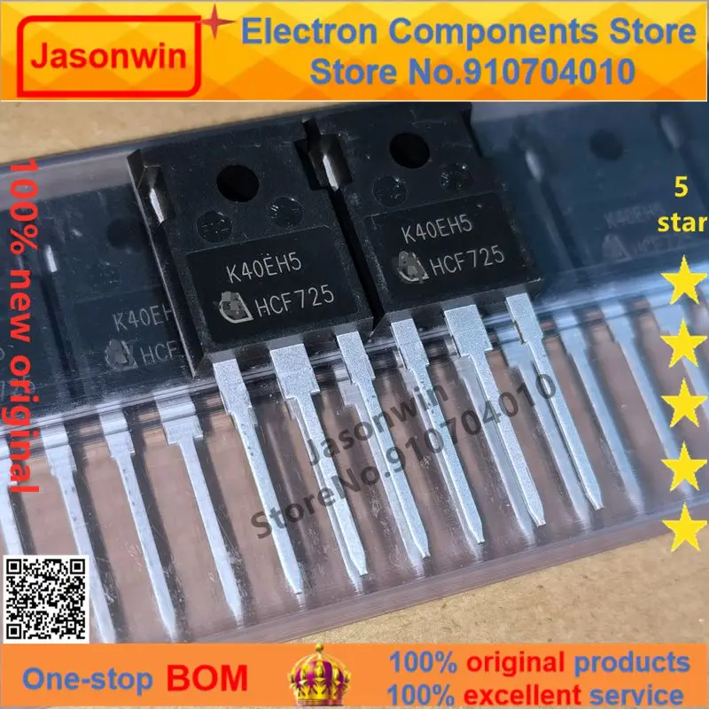 Jasonwin 100% جديد وأصلي 10-50 unids/lote MOSFET IGBT K40EH5 IKW40N65H5 650V 40A TO-247 الترانزستور
