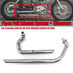 For Yamaha Virago XV535 XV 535 XV400 XV 400 Motorcycle Exhaust Pipe Drag Pipes Full Muffler Exhaust System Pipe+Silencers