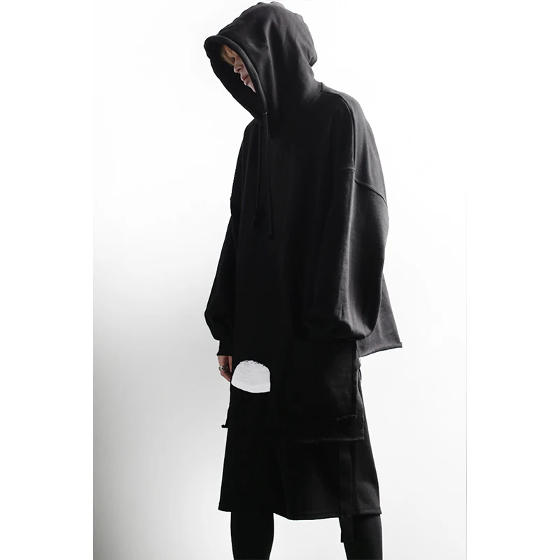 Spring Coat Hoodie Korean version loose hip-hop Hoodie medium-length fashion fashion fashion long-sleeved fashion men's individu