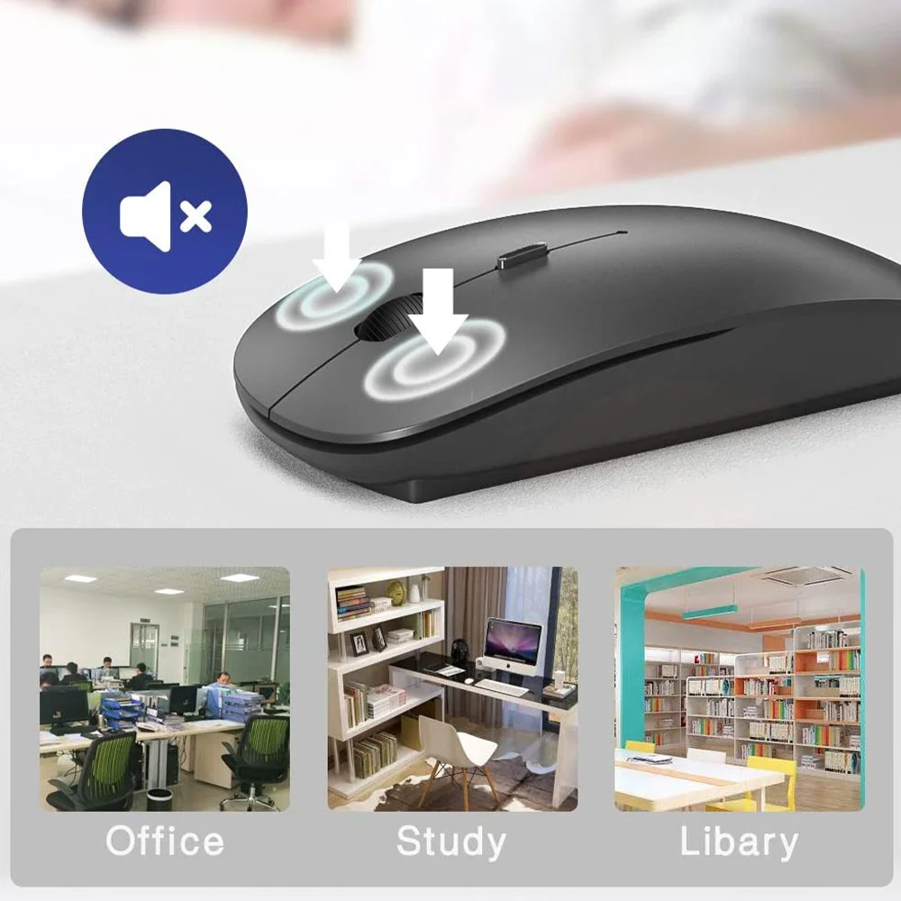 Wireless Mouse for Laptop Computer Bluetooth RGB Wireless Computer Mouse Silent Mouse LED Backlit Ergonomic Gaming Mouse