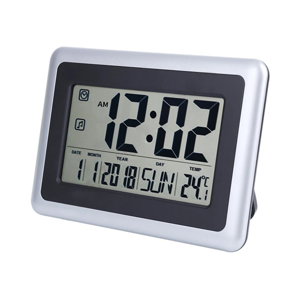 Digital Clock Thermometer Room Wall Mount Time Display Tool Alarm Equipment Electronic Indoor Home Using Temperature Meter