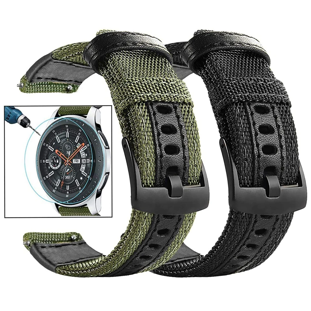 

Active 2 Gear S3 Frontier band for Samsung Galaxy Watch 46mm 42mm Strap with Screen Protector film for active2 40mm 44mm correa