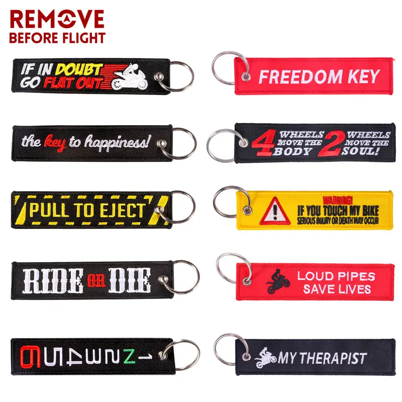 Car Keychain Embroidery Loud pipes SAVE LIVES Customzied llavero coche key ring Black key holder Tags For Motorcycles Cars Gift