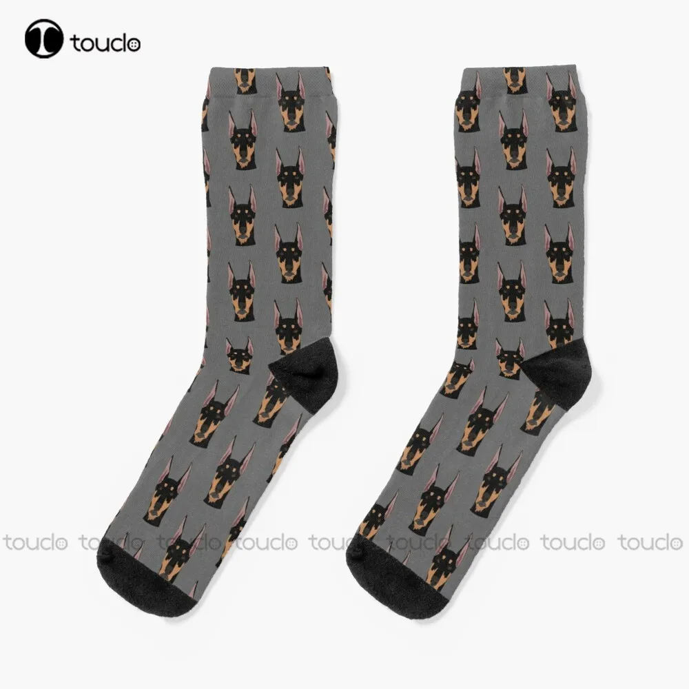 

Dennis The Doberman Pinscher Socks Orange Socks Christmas Fashion New Year Gift Unisex Adult Teen Youth Socks 360° Digital Print