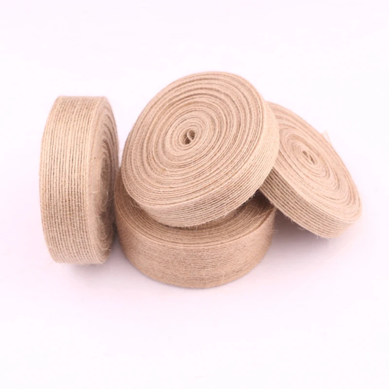 5m/Lot Natural Jute Burlap Ribbon Diy Wedding Ribbon Decoration Accessories 1cm 2cm 2.5cm 3.8cm Festival Supplies Party Crafts