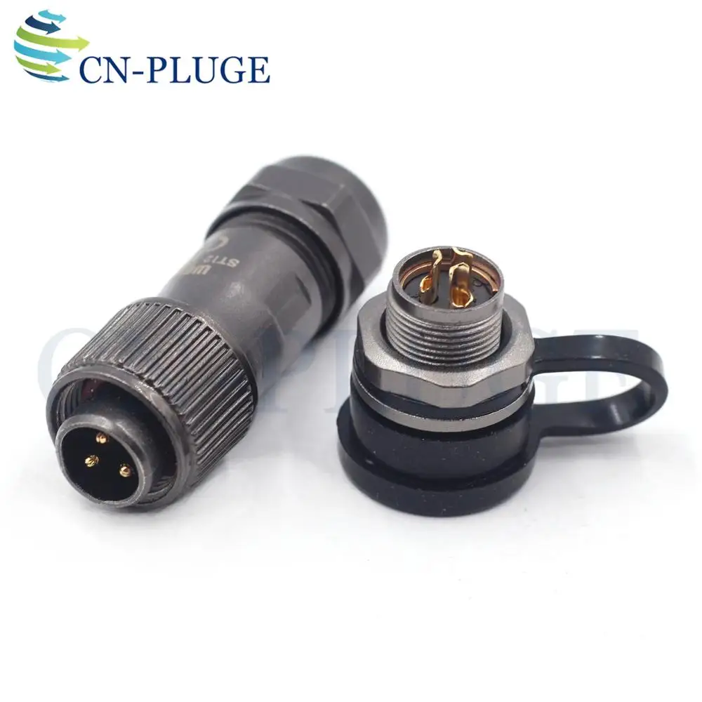 WEIPU ST12 , 2 3 4 5 6 7 9 pin Metal Waterproof Connector Automotive Rear-nut Connectors Male Plug Female Socket IP67