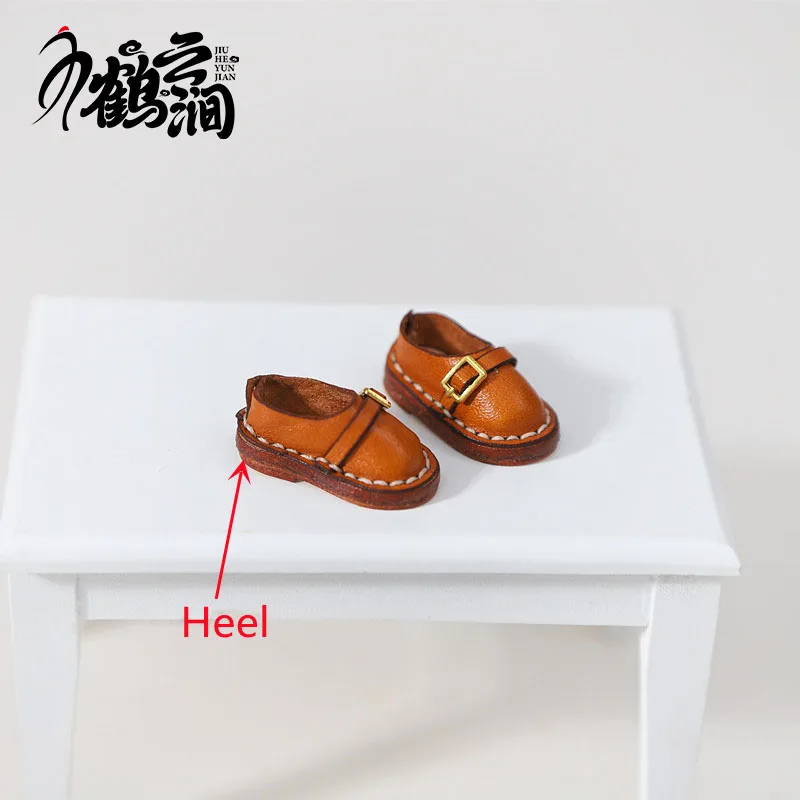 Mini Leather Shoes 1/6 1/8 Blyths Ob22 Ob24 Doll Shoes Toy Accessories 3.0 * 1.8cm