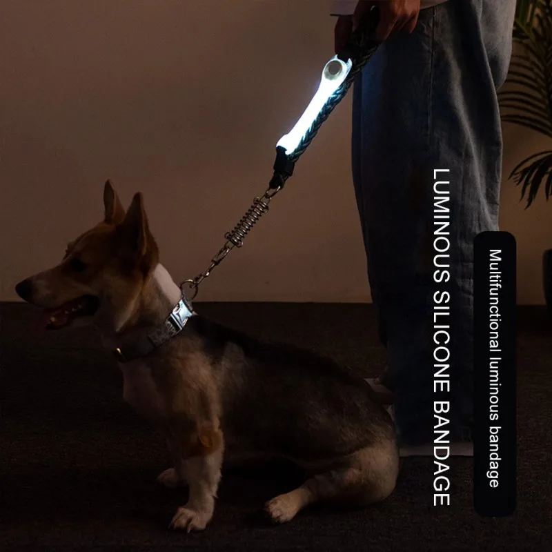 Led Dog Collar Anti Lost Safety Glowing Dog Collar LED Flashing Light Strip for Dogs Pet Leash Harness Dog Accessories