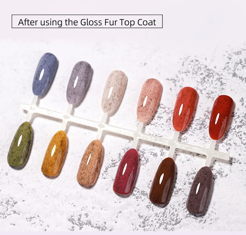 Vendeeni 15ml Faux-Fur-Effekt Gel-Nagellack, Top- und Base-Coat erforderlich, Matt-Effekt UV Soak-Off Gel-Lack, Nagelkunst-Maniküre-Gel – Detail 8