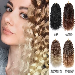 Lose Tiefe Welle Häkeln Haar Synthetische Haar Extensions 16inch Afro Locken Ombre 36 Steht/Pack Für Frauen