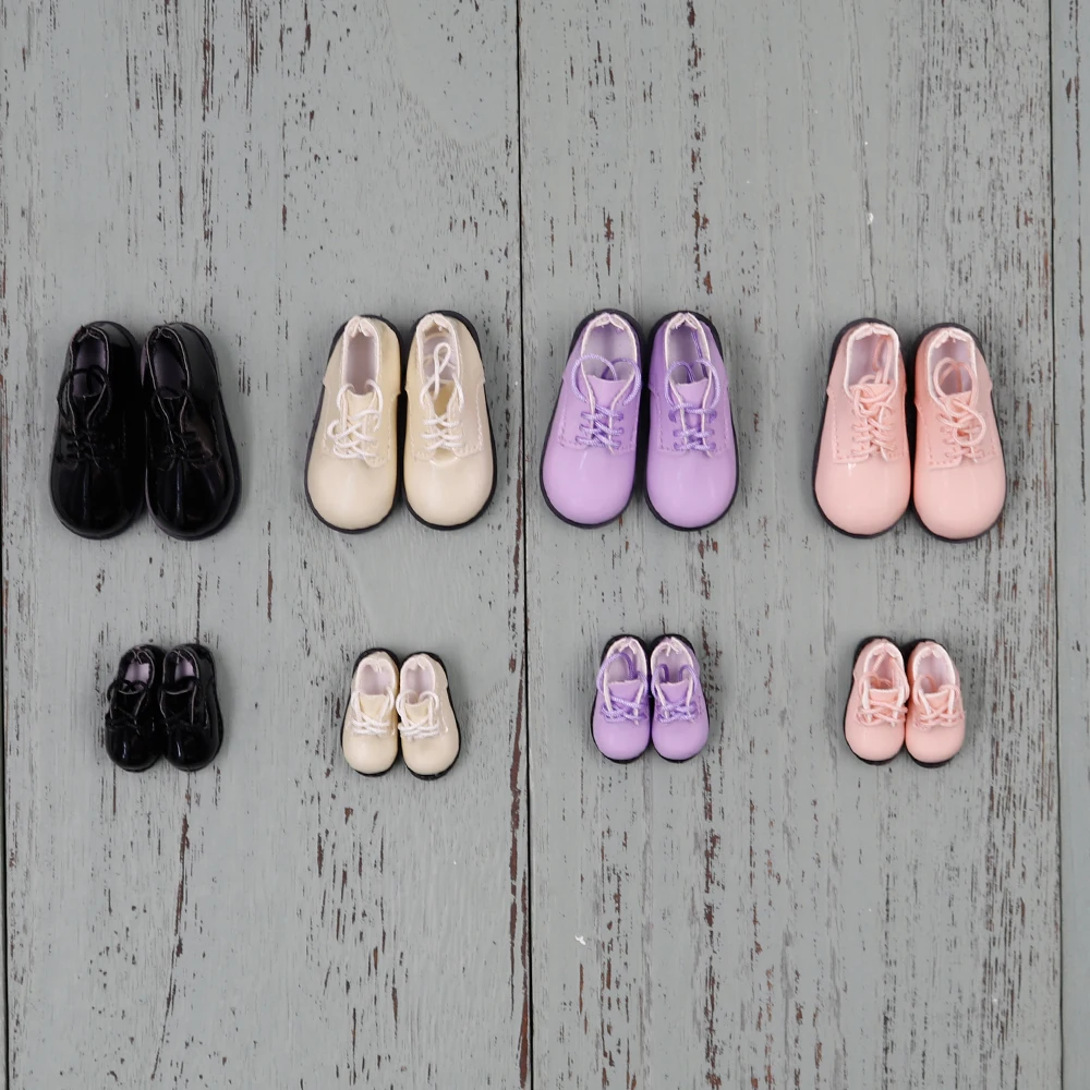 1/6 doll shoes cute leather shoes 4.8cm four colors suitable for Little Angel 28cm doll and 2.8cm suitable for 1/6 Blyth (30cm h