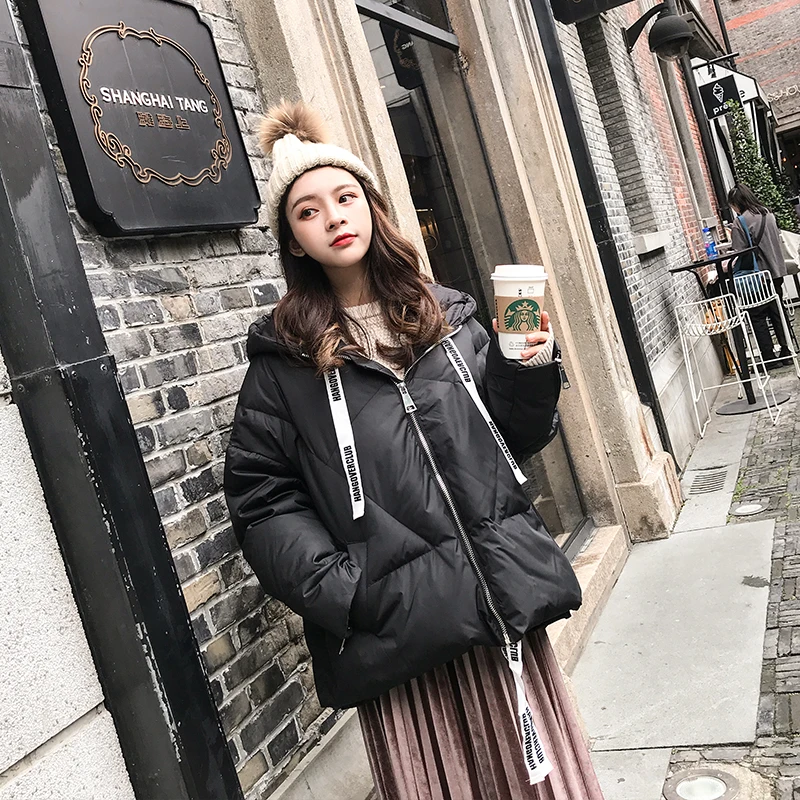 Abrigo con cuello con capucha para mujer, Abrigo acolchado de algodón cálido y grueso, chaqueta de invierno, Parka femenina, nuevo