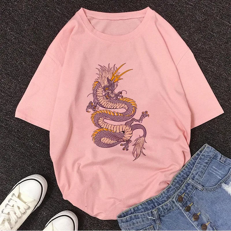 

T-shirt Women Dragon Fashion Printing Harajuku Graphics Summer Short Sleeve T shirt Female Clothes Tops Tees Tshirt Streetwear