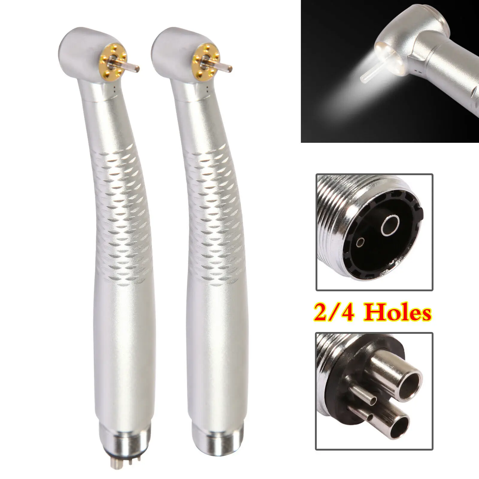 5 LED Light Dental LED E-generator Fiber Optic High/Fast Speed Handpiece 2/4Hole Push Button Turbine Dental Material  Tools