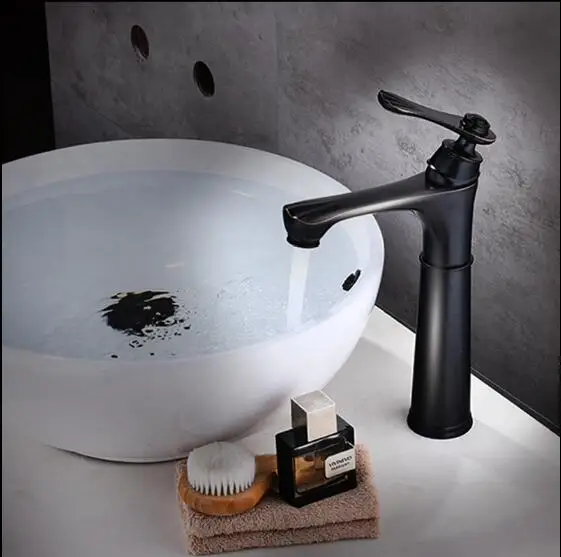 

Vidric New Arrivals brass Basin Faucet hot and cold Waterfall Faucet single lever black oil Brushed bathroom sink faucet basin t