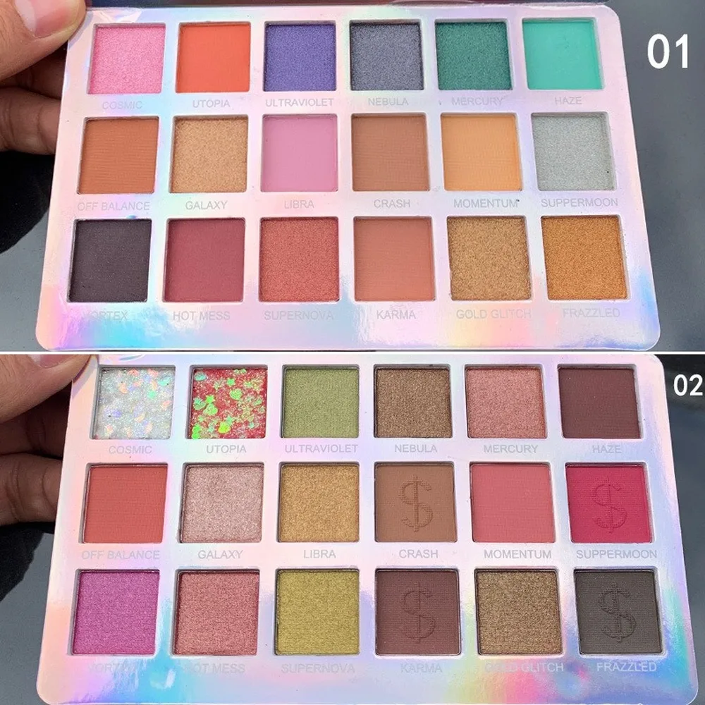 New 18 Color Nude Shining Eyeshadow Palette Makeup Glitter Pigment Smoky Eye Shadow Pallete Waterproof Cosmetics Eye Shadow