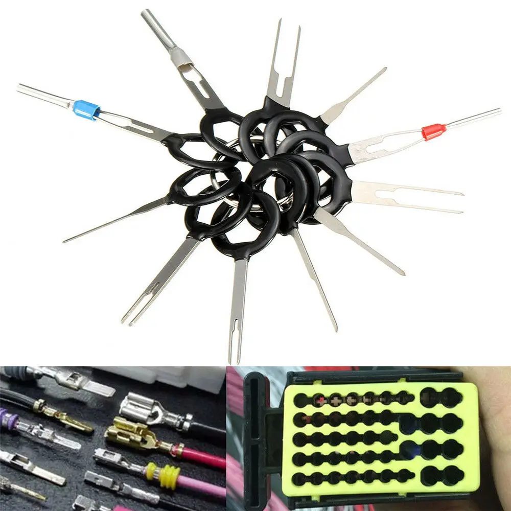 11pcs Car Terminal Removal Tool Electrical Wiring Crimp Connector Pin Extractor Kit Car Electrico Repair Hand Tools