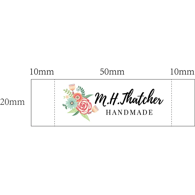 Latype Brush 20x70mm Custom Clothing Labels - Personalized Brand Organic Cotton Ribbon Labels Logo or Text Sewing DIY Labels