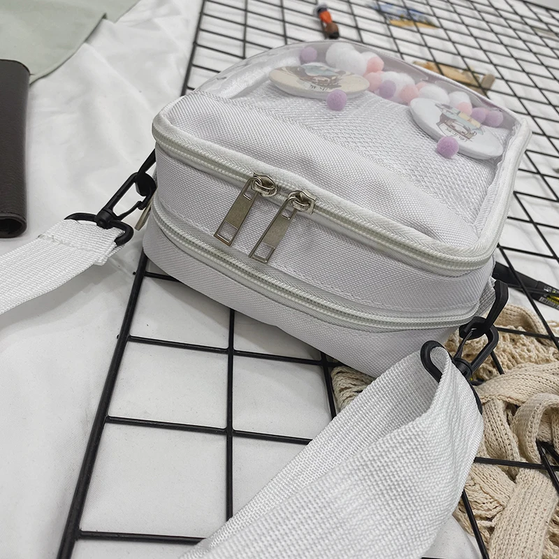 Transparent Bags Japanese Style Messenger Composite Zipper Crossbody Student All-match Portable Sweet Casual Patchwork Bolsa New