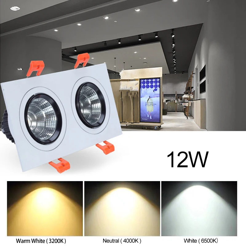 LED Low power consumption Panel Light 5W/12W Embedded COB Double Downlight LED Ceiling Light Down Light