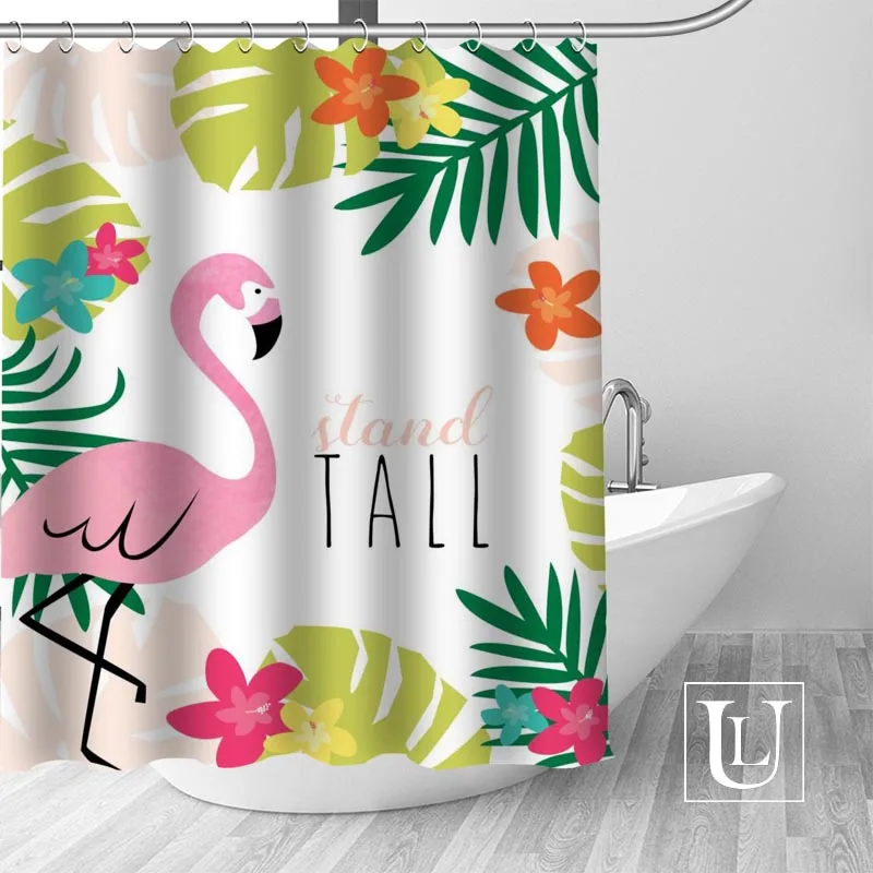 Custom Flamingo Curtain Fabric Modern Shower Curtain bathroom beautiful Curtains Bath decor Polyester Cloth Waterproof